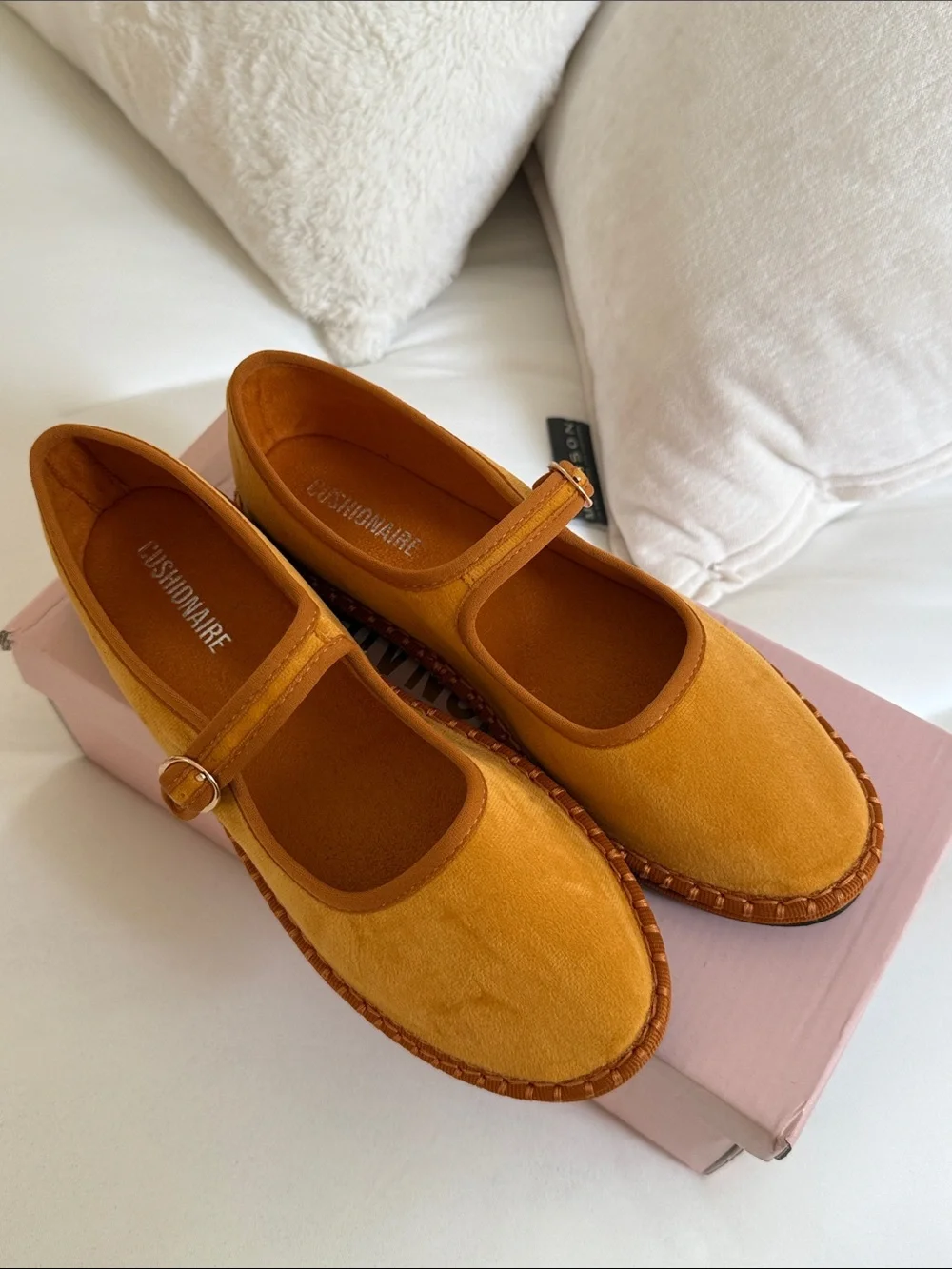 BRAND NEW Cushionaire Mary Jane Flats in Mustard Yellow